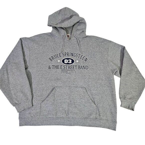 Bruce Springsteen The E Street Band 2003 Tour Hoodie XXL Fruit Of The Loom Gray - Picture 1 of 5